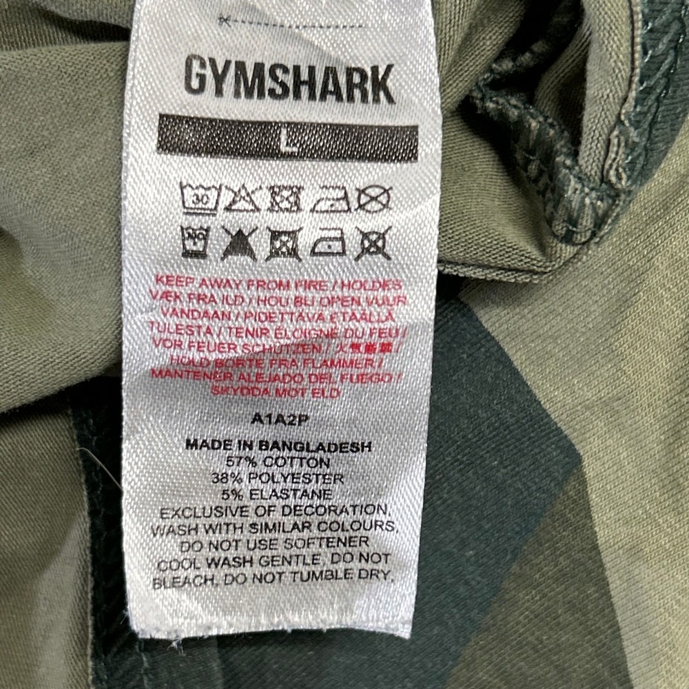 Gymshark Tank Top Mens Size L Green Camo Racerback Athletic Gym Training Logo - Picture 3 of 7